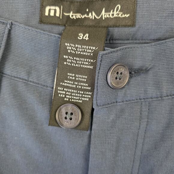 Travis Mathew Pants Men's Size 34 Blue Golf Performance 32" Inseam Stretch - Picture 3 of 12